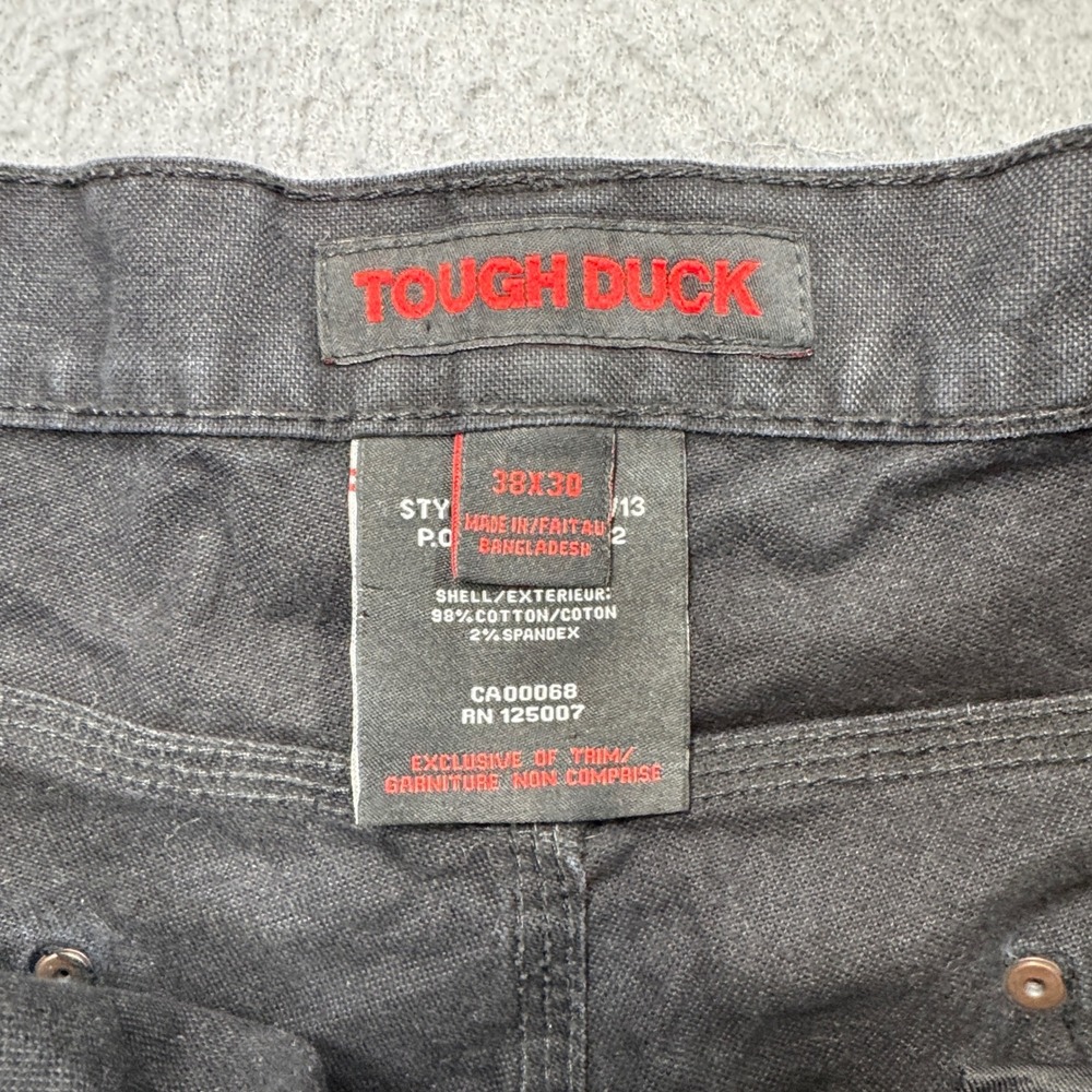 Tough Duck Cargo Pants Men's 38x30 Black Faded Canvas Relaxed Fit Utility Rugged - Picture 8 of 9